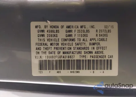 2015 Acura Tlx V6 Tech from USA, damaged, VIN 19UUB2F5XFA018827